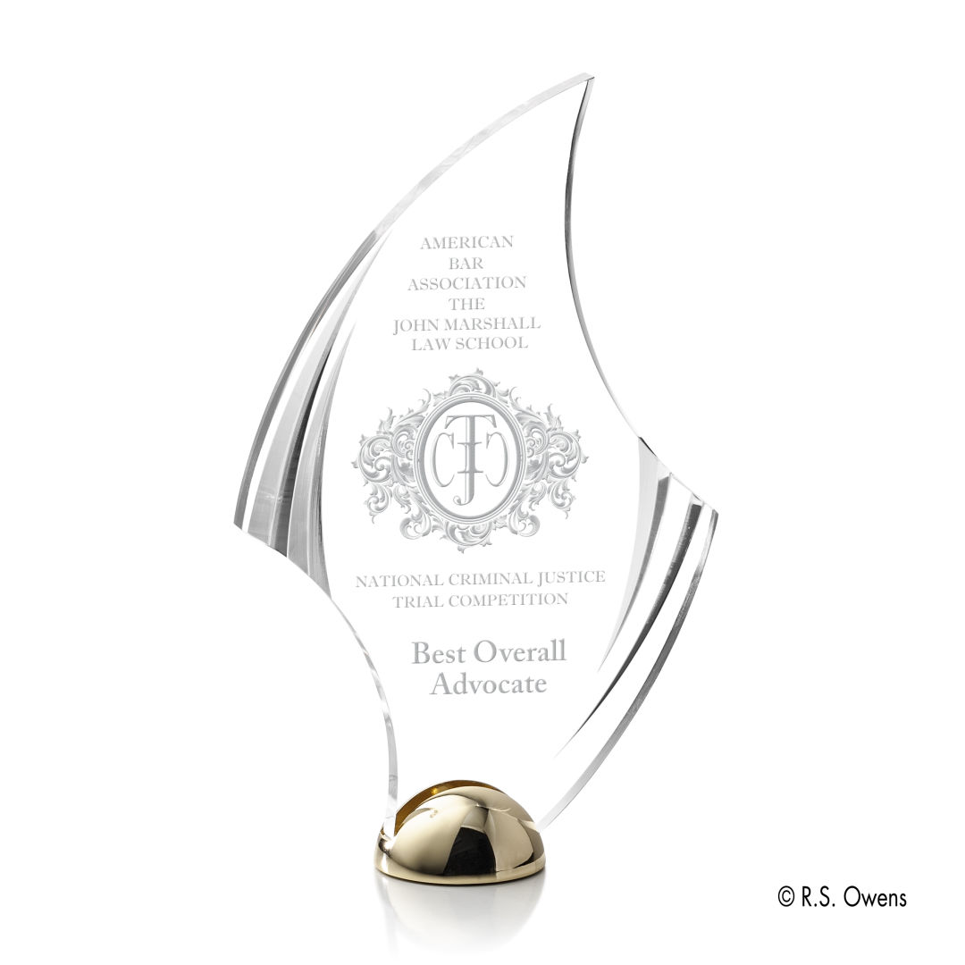 Flourish Hemisphere Award - Laser Engraved 4