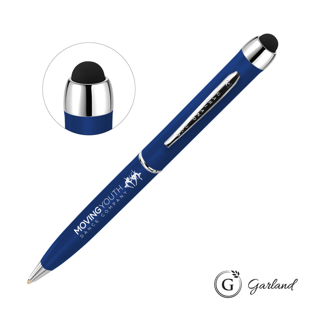 Garland® Stylus Matte Ballpoint Twist Pen - Chrome Accent 2