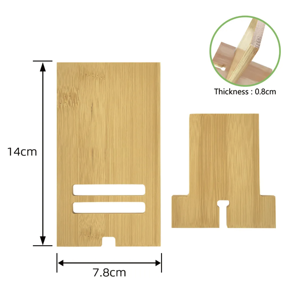 Desktop Wooden Mobile Phone Holder Natural Bamboo 4