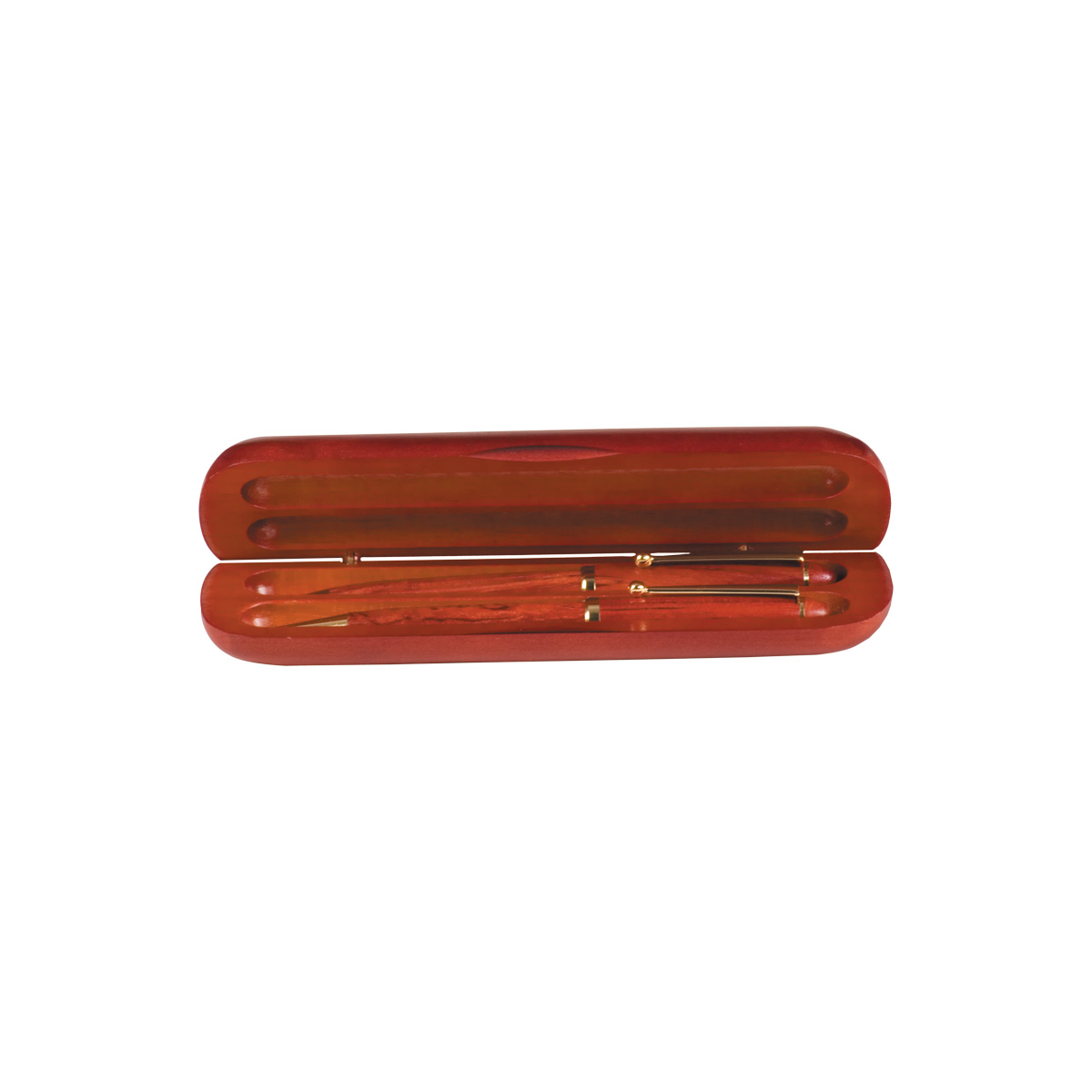 6 3/4" x 2 1/8" Rosewood Double Pen Case 1