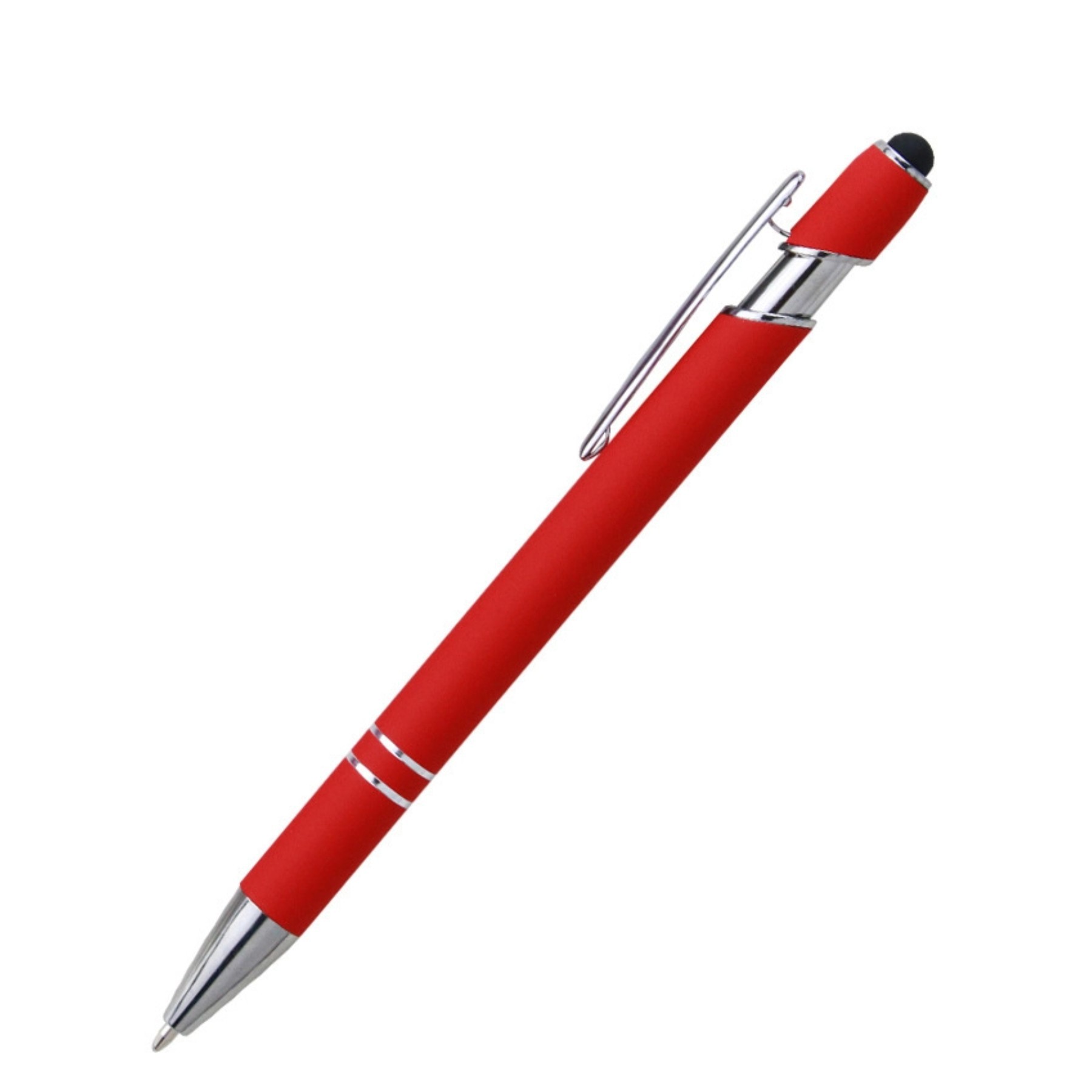 Rubber Soft Touch Ballpoint Pen With Stylus Tip 2