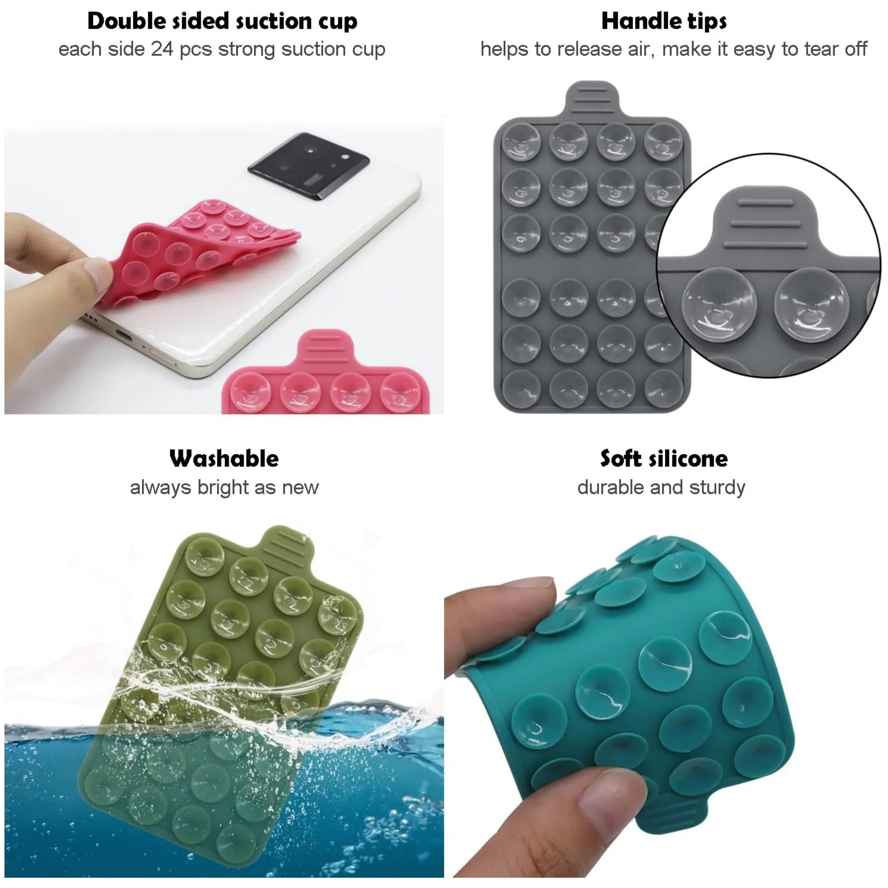 Double Sided Silicone Suction Phone Mount 4