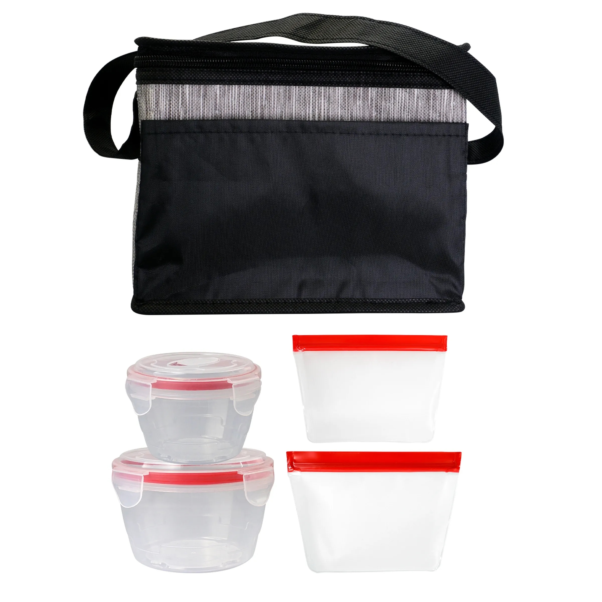 Black Graph Nested Bagged Lunch Set 12