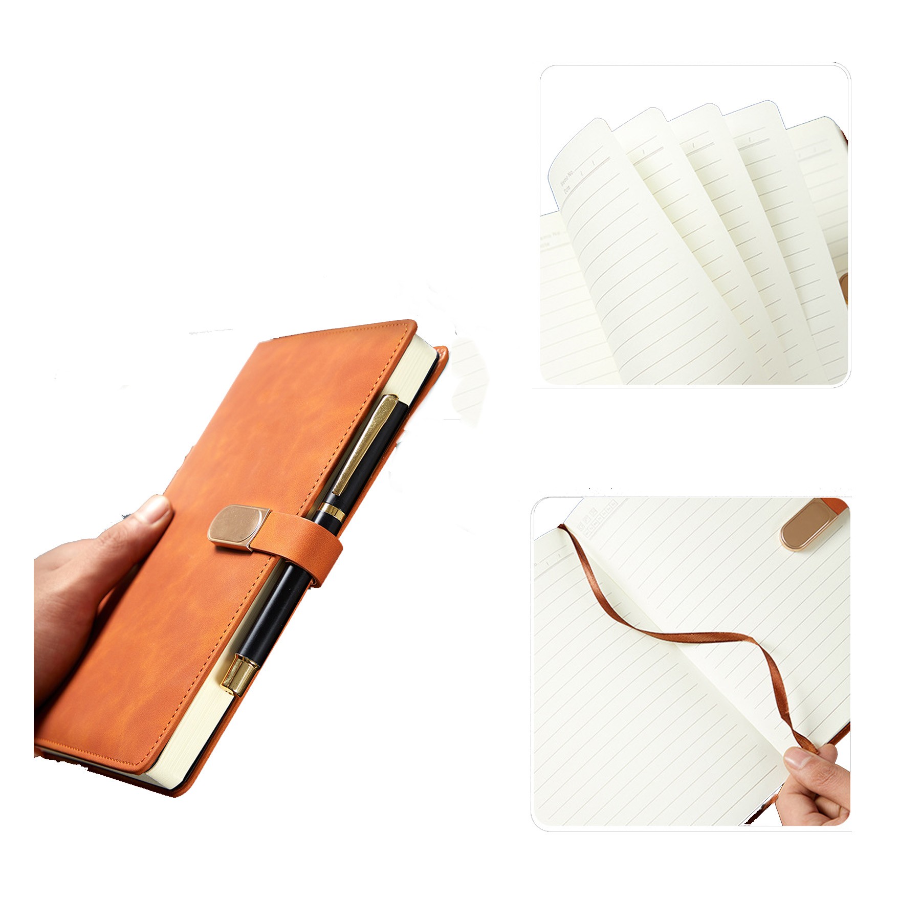 A5 Lined Journal Notebook With Magnetic Buckle And Pen Slot 3