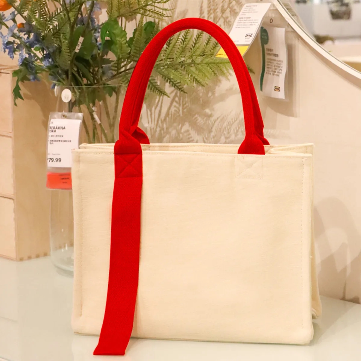 Canvas Bag With Ribbon Tote Exhibition Can Be Customized 9