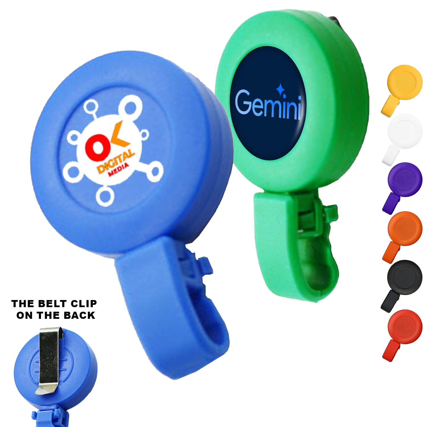 Retractable Round Badge Reel Holder w/ Plastic Foldable clip 1