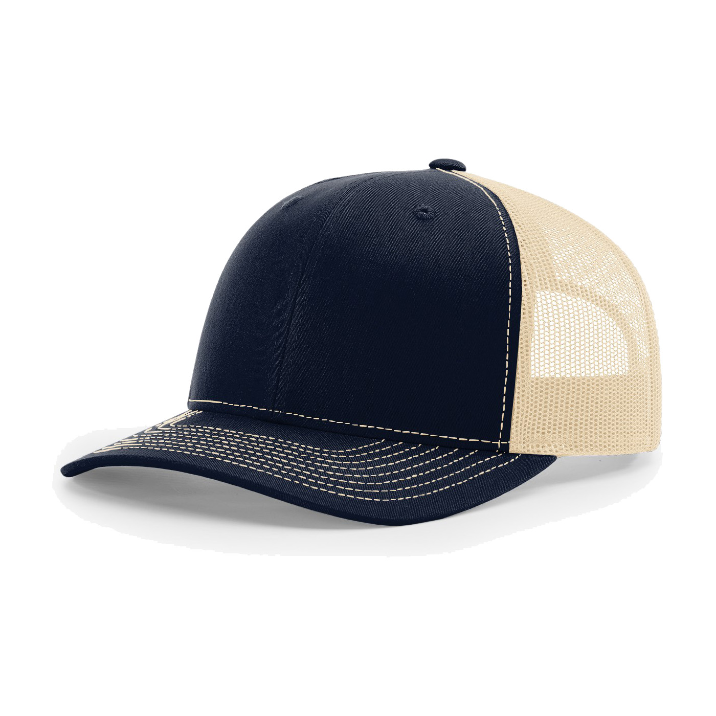 Richardson 112 6-Panel Snapback Trucker Hat w/Leatherette Adhesive Patches or Embroidery 84