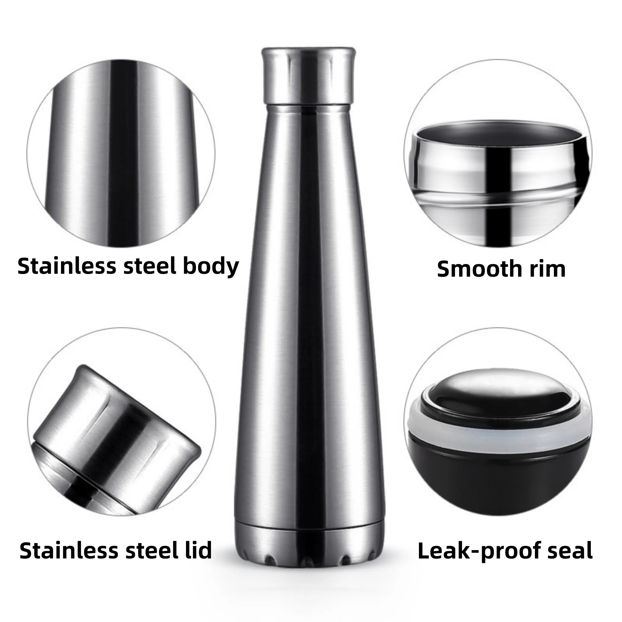 15oz 304 Conical Stainless Steel Thermos Cup 2