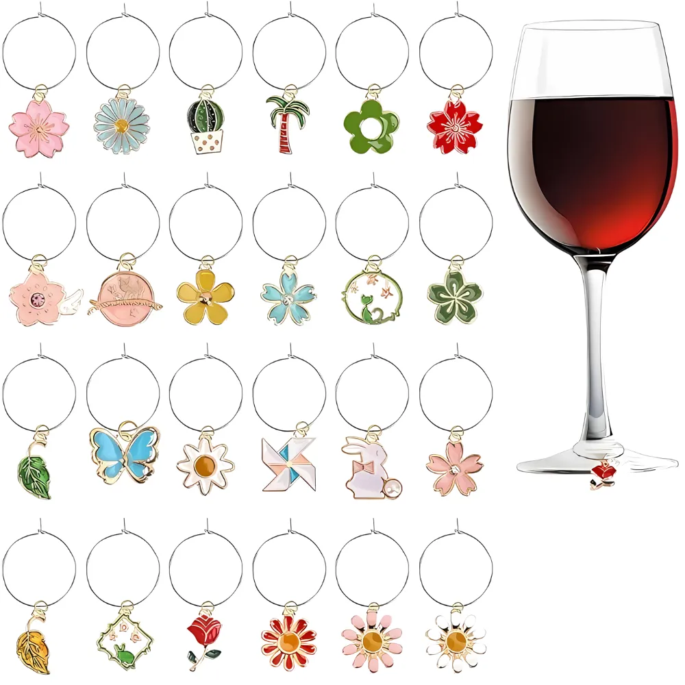 Enamel Wine Charms 5