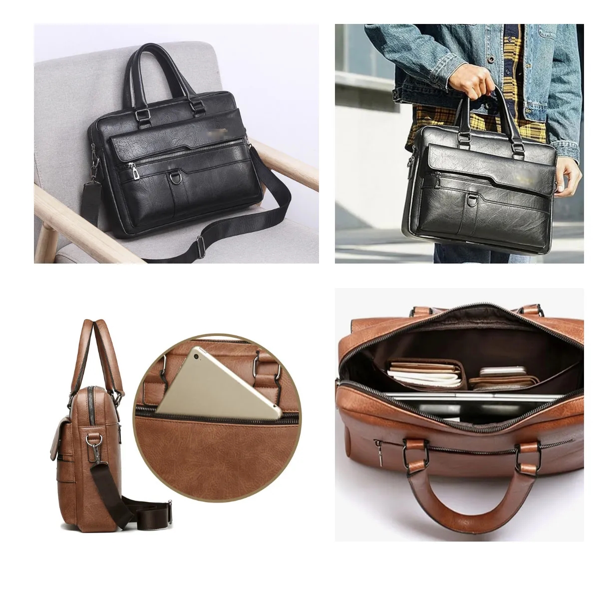 Waterproof Retro Business Travel Men's Handheld Briefcase 1