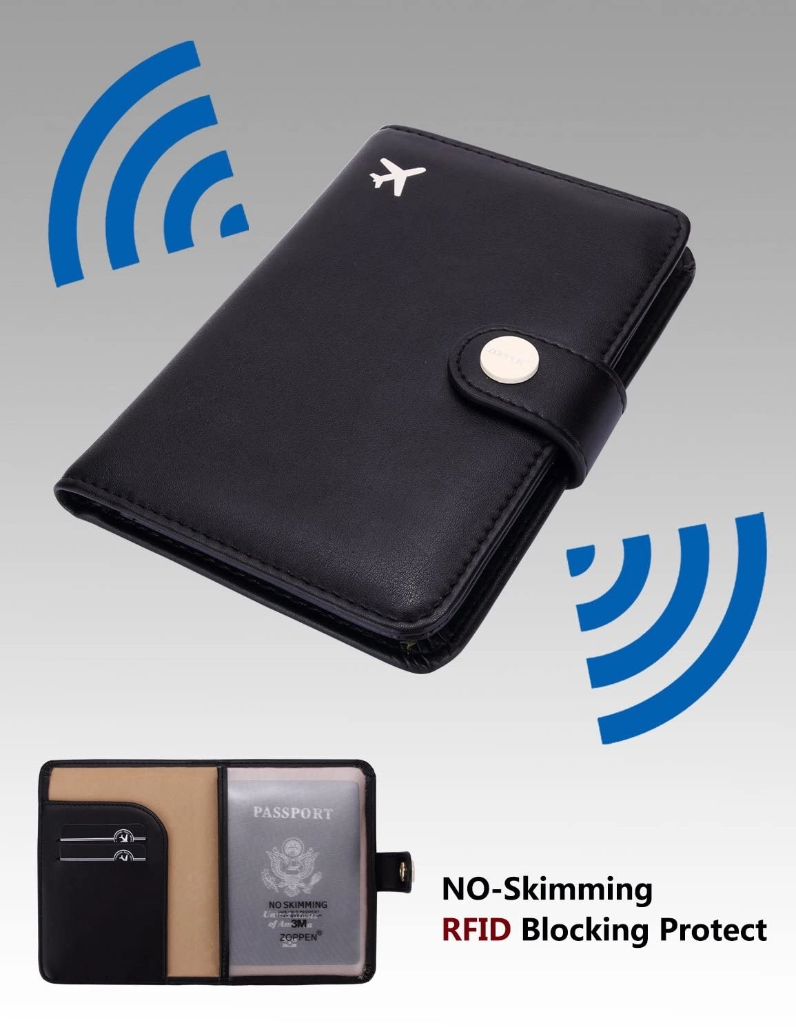 Rfid Blocking Travel Passport Holder Cover Slim Id Card Case 8