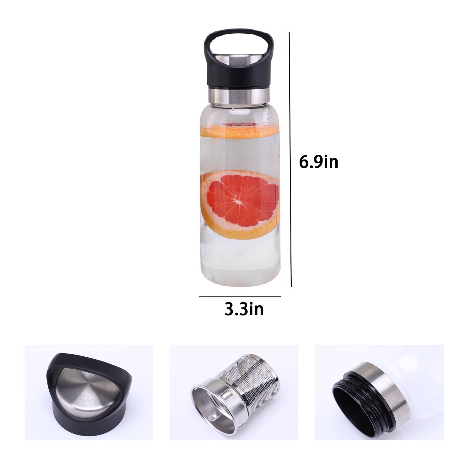 Large-capacity tea glass cup with bottle sleeve 2