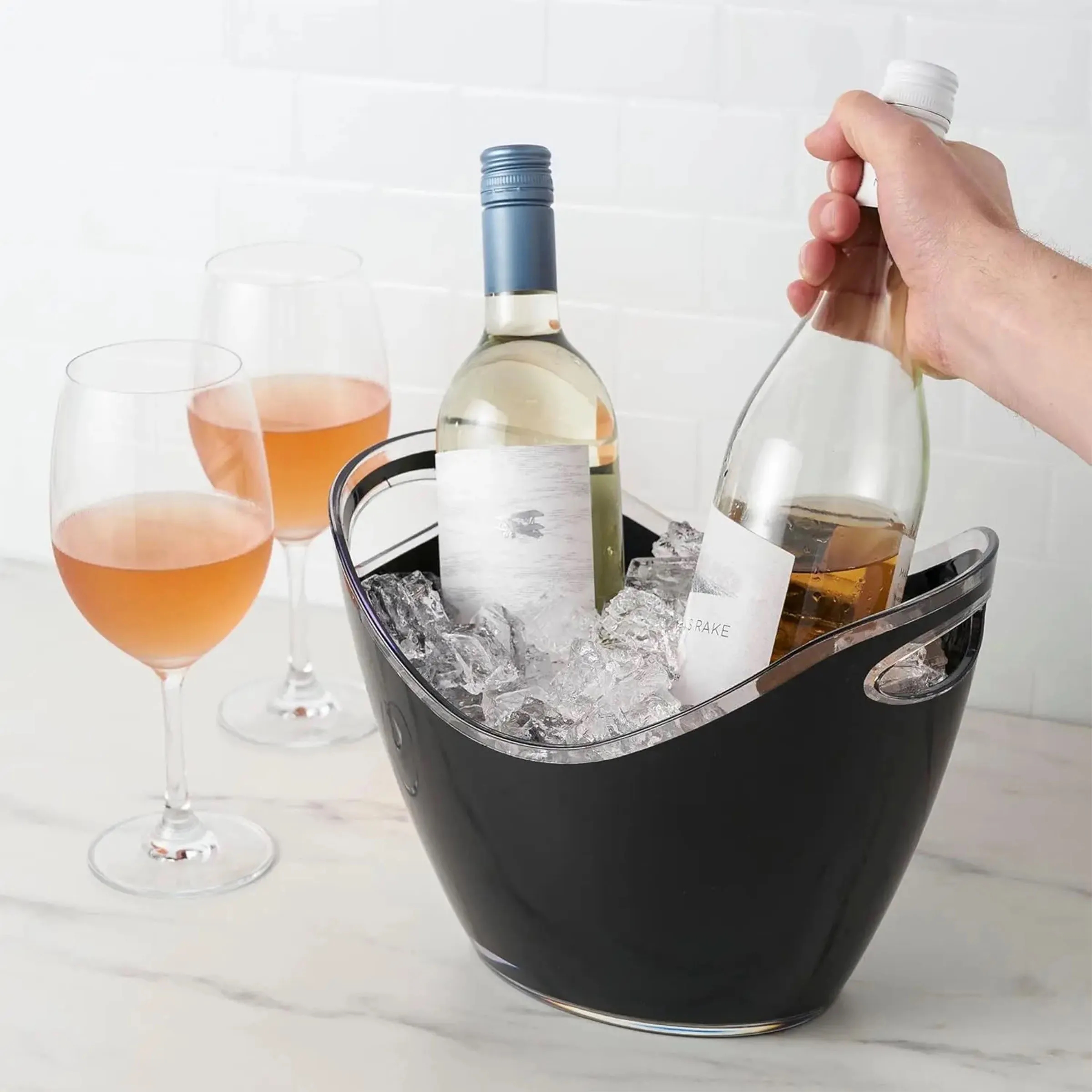 Stylish 8L PVC Ice Bucket with Handles 2
