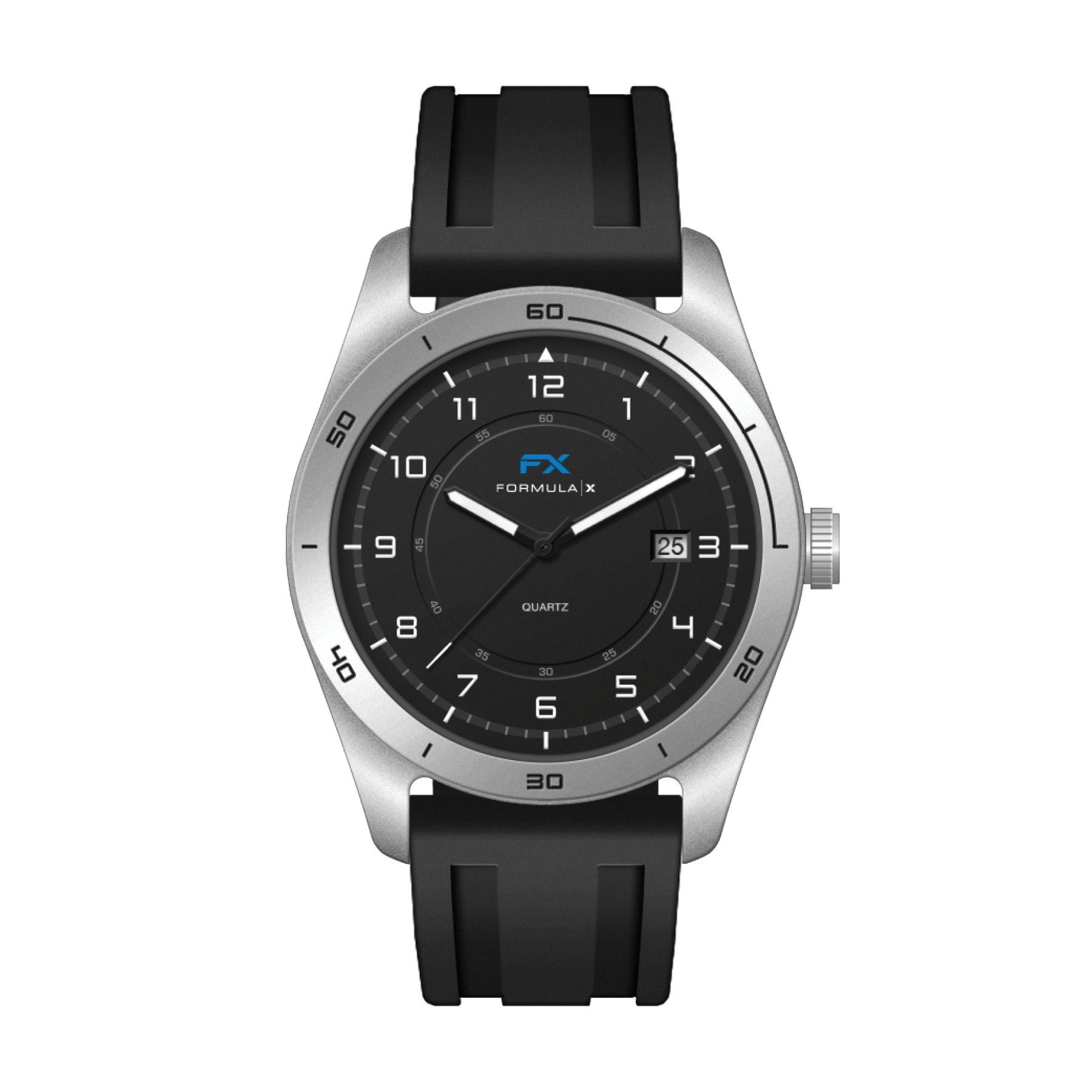 WC6602 42MM STEEL MATTE SILVER CASE, 3 HAND MVMT, BLACK DIAL, DTE DISPLAY, SILICONE STRAP, FLAT MINERAL CRY 2