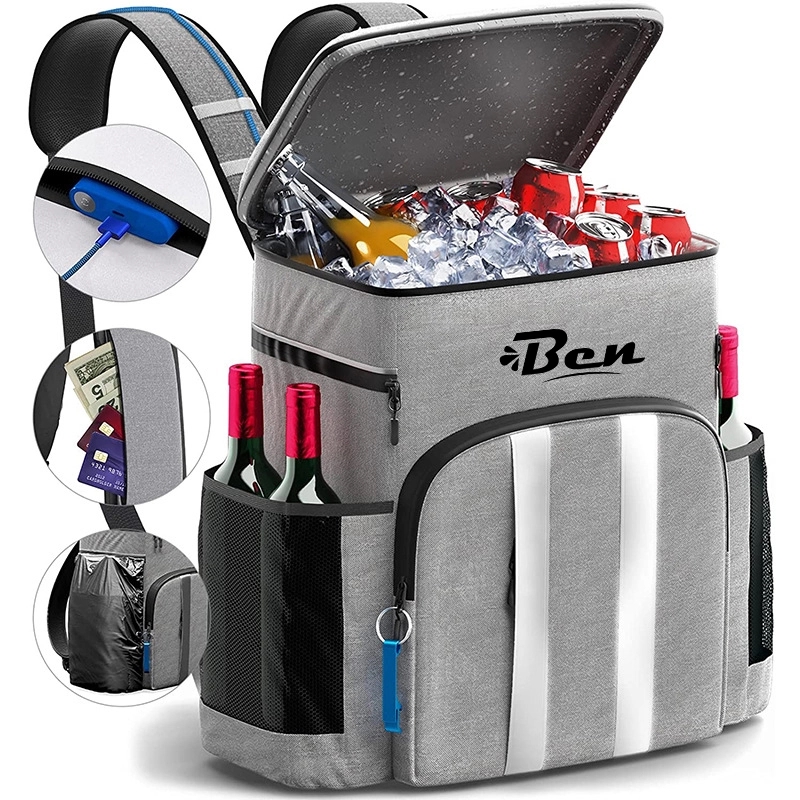 Large Capacity Insulated Backpack with Reflective Strips 2