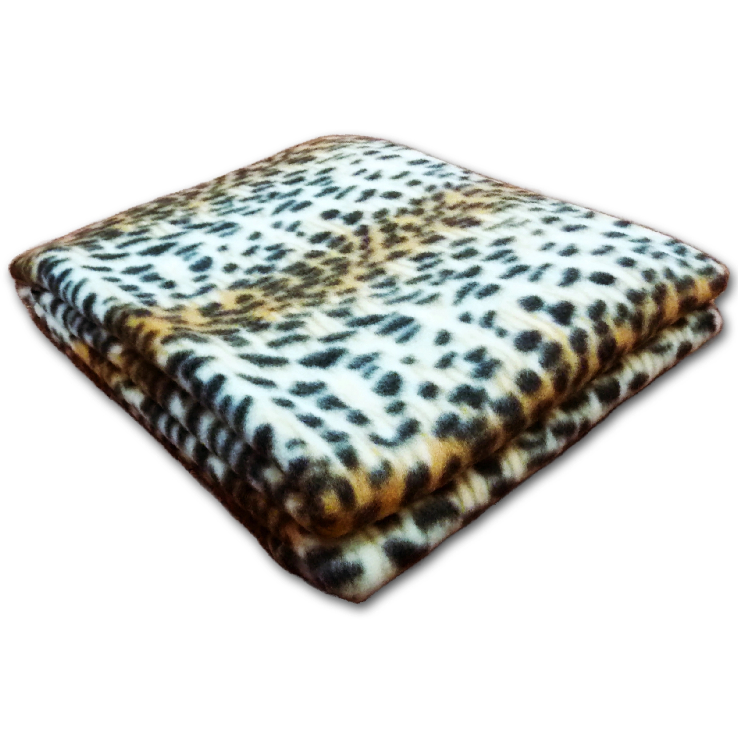 50" x 60" Fleece Whipstitch Blanket - Leopard 3