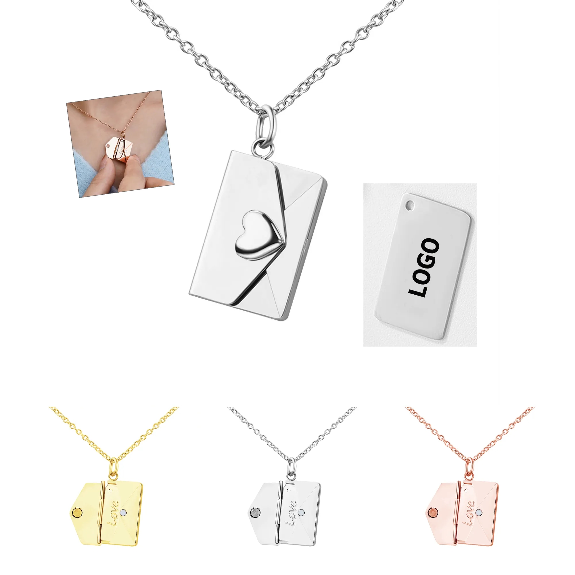 Envelope Love Letter Heart Necklace 2