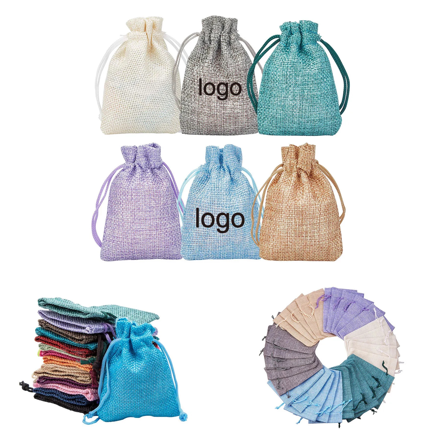 Jute Hemp Bag Drawstring Pouch 4