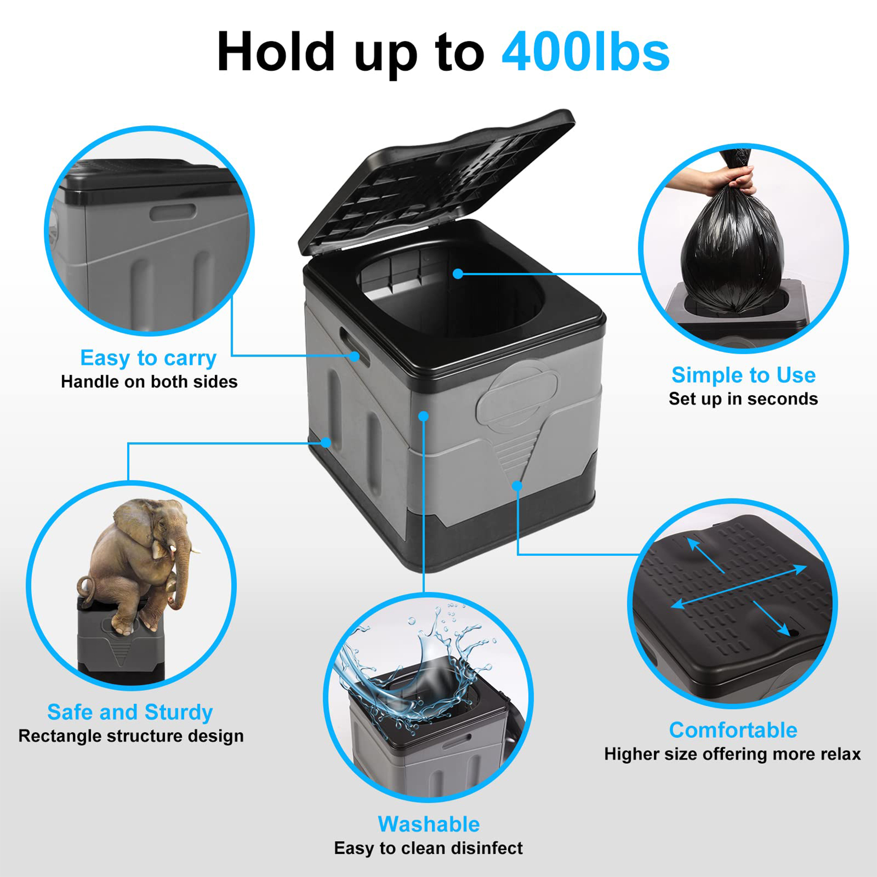 Portable Toilet Camping Toilet Foldable Toilet