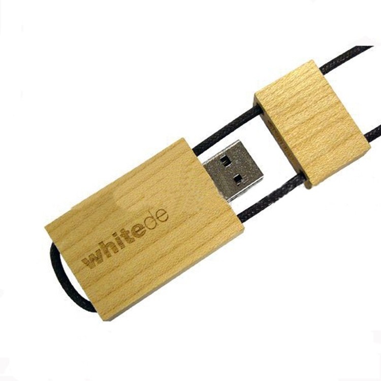 4GB Wooden And Bamboo USB Flash Drive With Stylish Rope 2