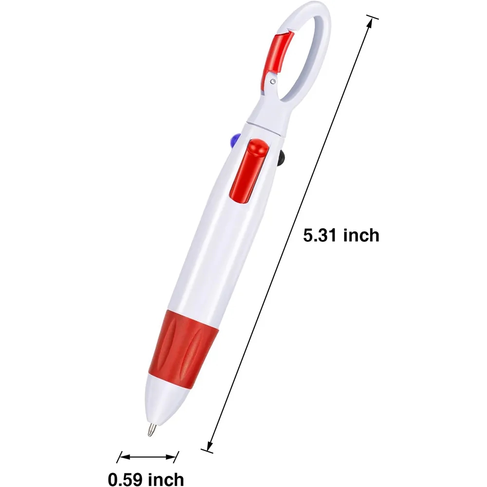 Multi-color Ballpoint Pens with Carabiner Clip 3