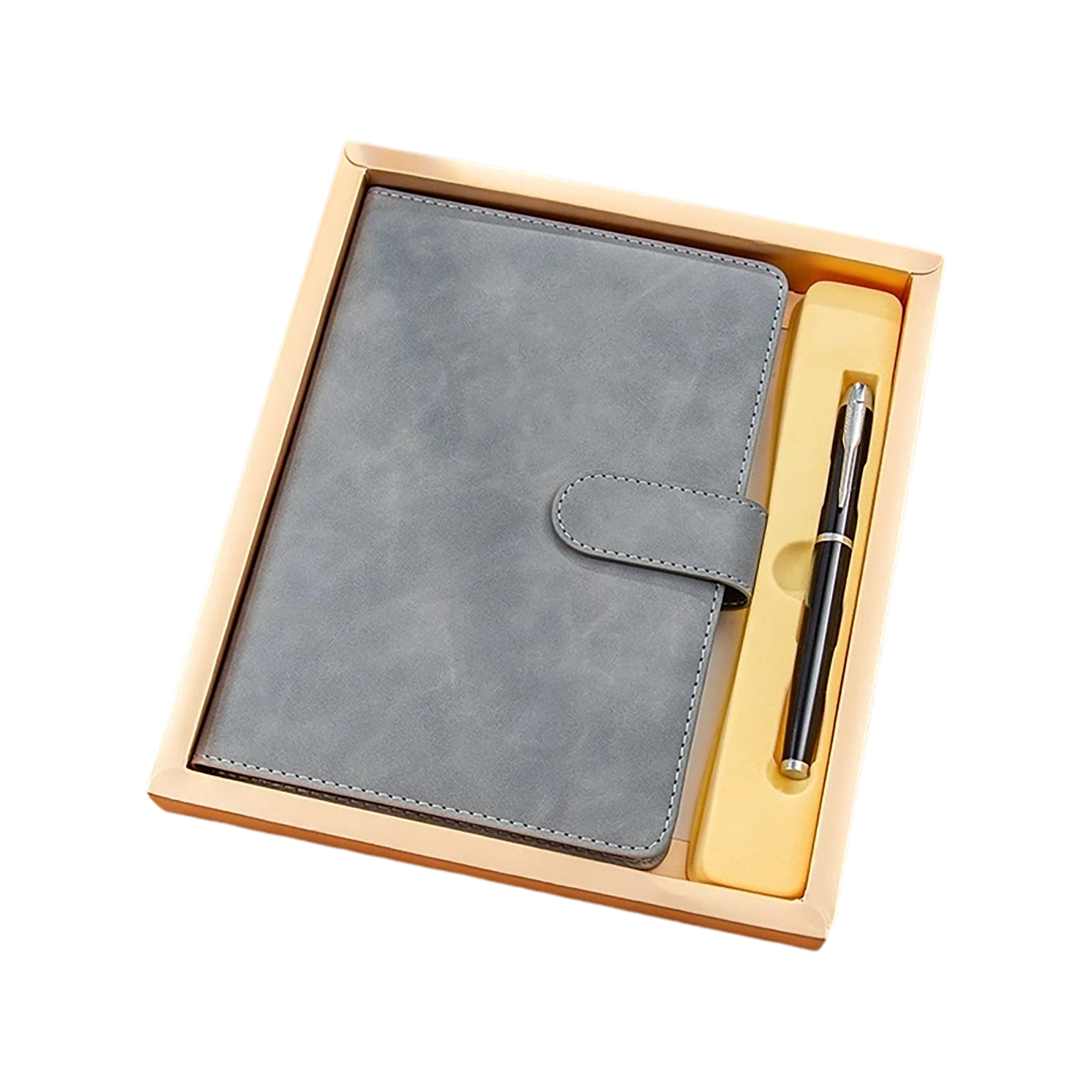 PU Leather A5 Notebook With Magnetic Buckle And Metal Pen Gift Set 6