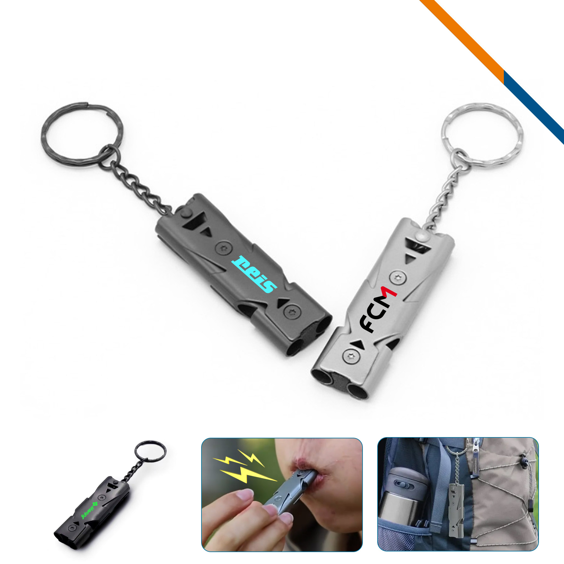 Sirevz Double Tubes Safety Whistle Keychain 1