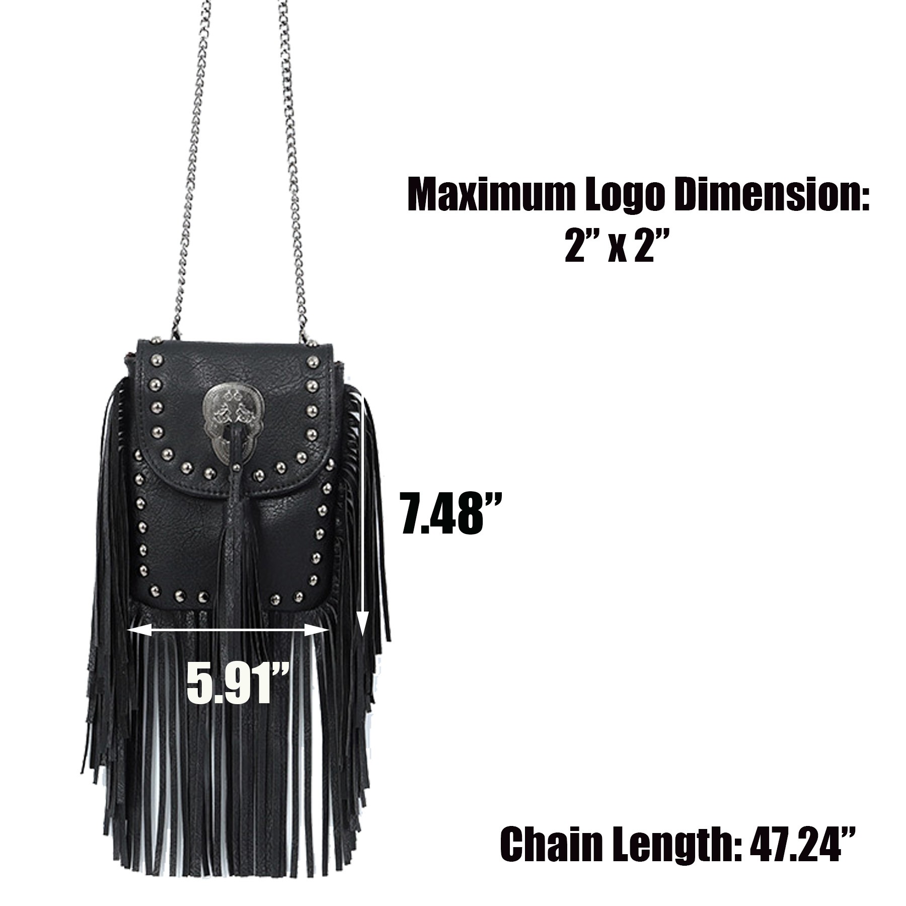 Leather Rivet Crossbody Chain Bag 2