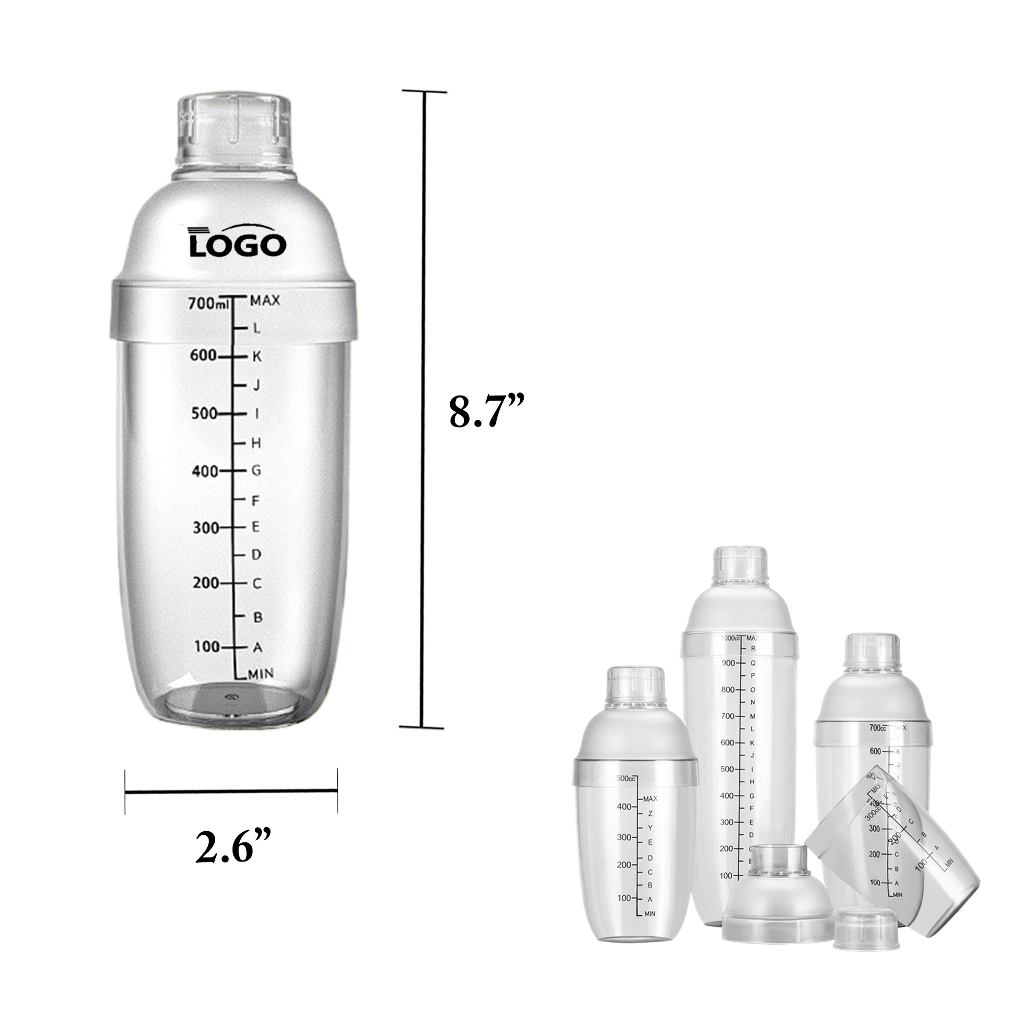 24oz Black Cocktail Shaker for Milk Tea 2