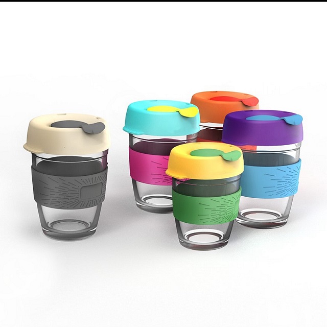 Glass Coffee Mugs with Silicone Holder 12 oz 6