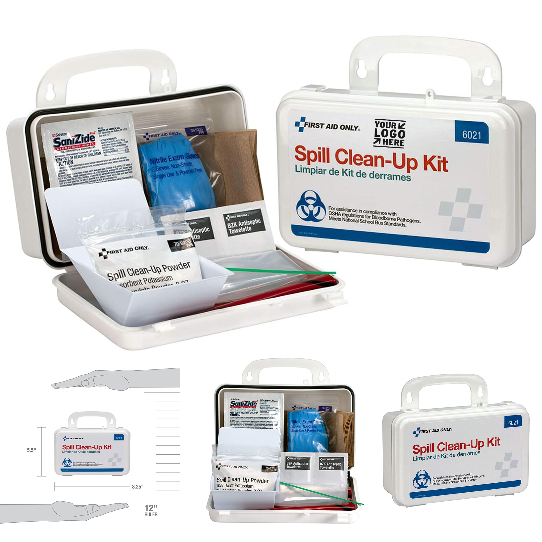 Portable First Aid Only 6021 21-Piece Body Fluid Clean Up Kit in Plastic Weatherproof Case 2