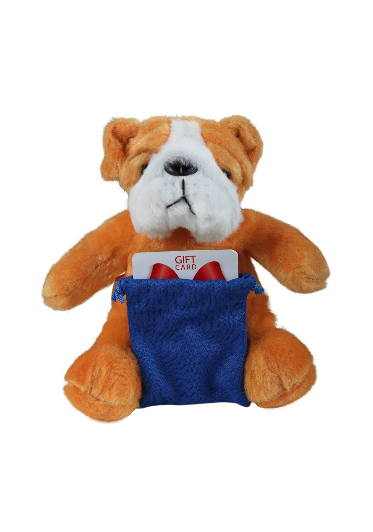 soft plush Bulldog with gift card sack 4