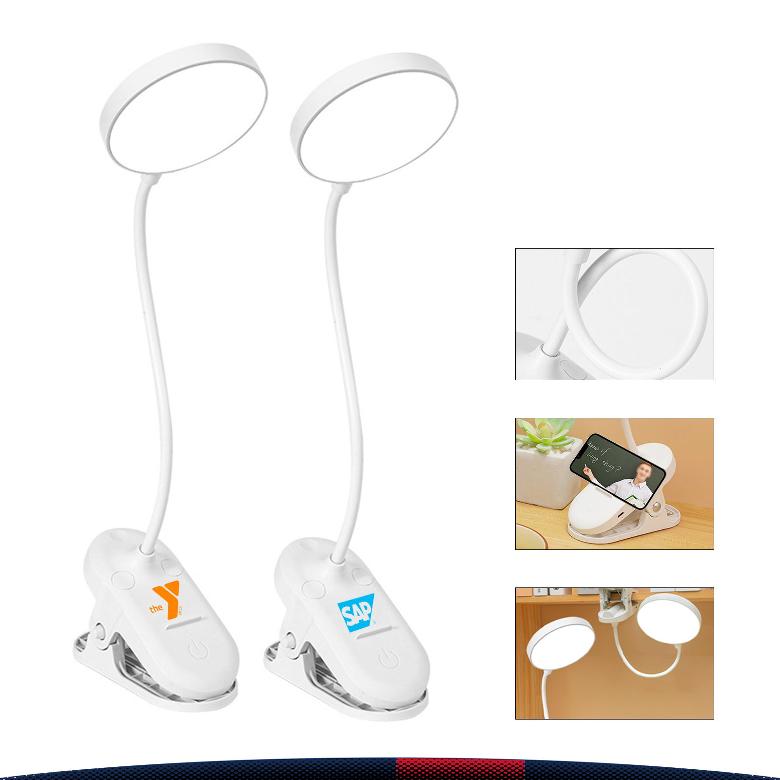 Rathe Clip-On Rechargeable LED Desk Lamp 3