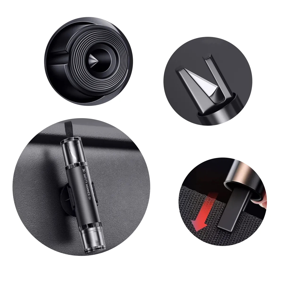 Auto Safety Hammer With Seatbelt Cutter 6