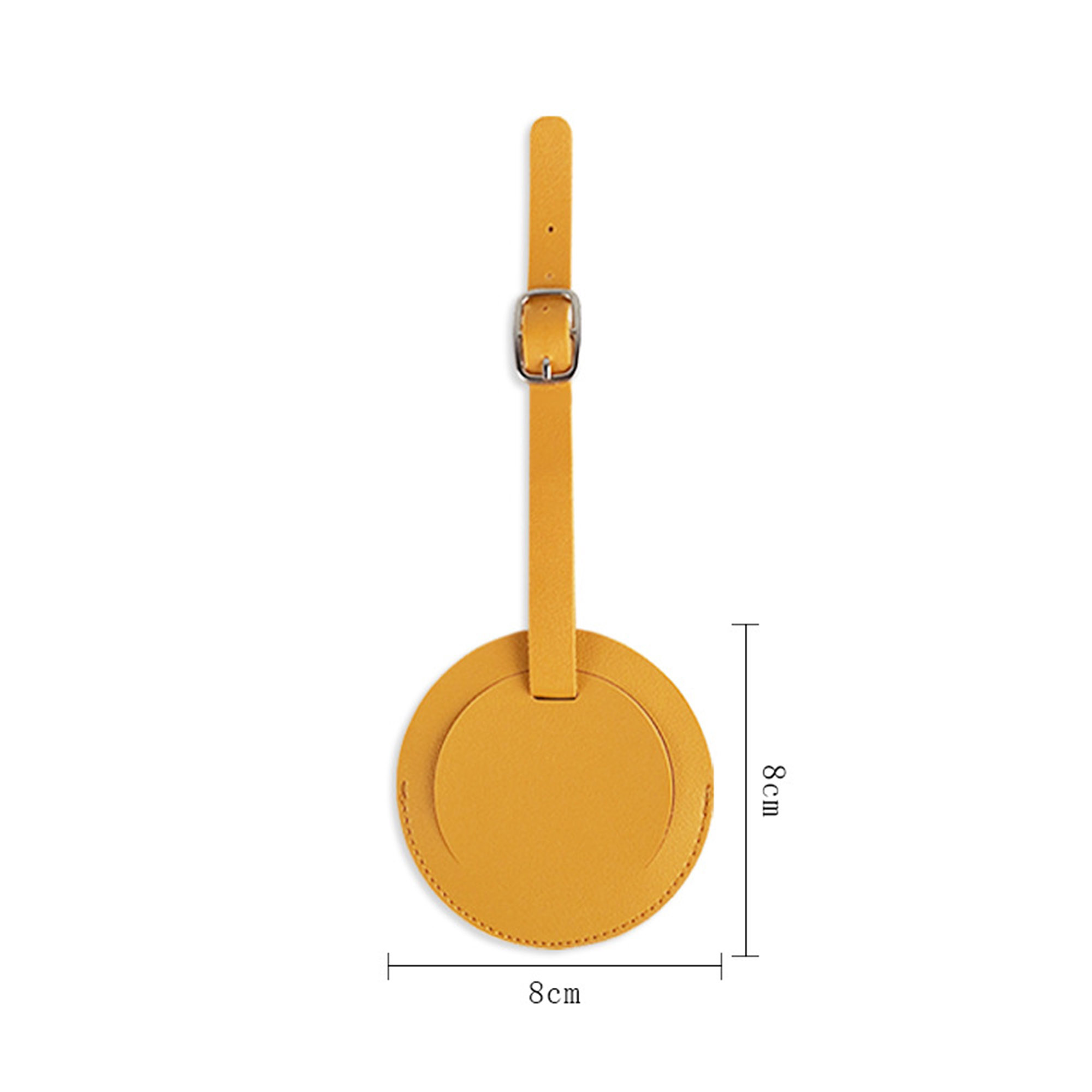 Debossed Round PU Leather Luggage Tags 11