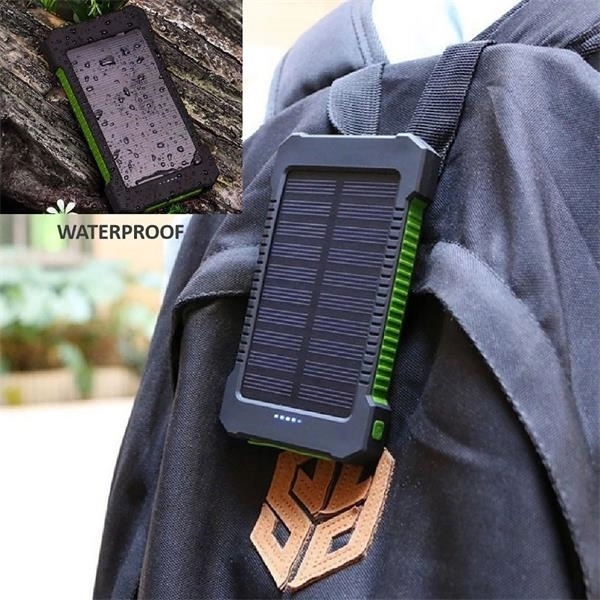 10000mAh Portable Solar Power Bank w/ LED Flashlight 4