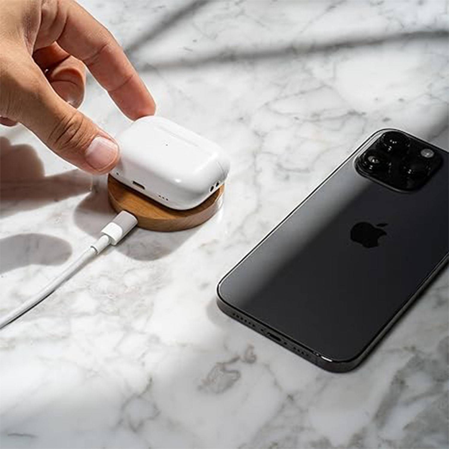 Round Cork Straw Wireless Charger 5