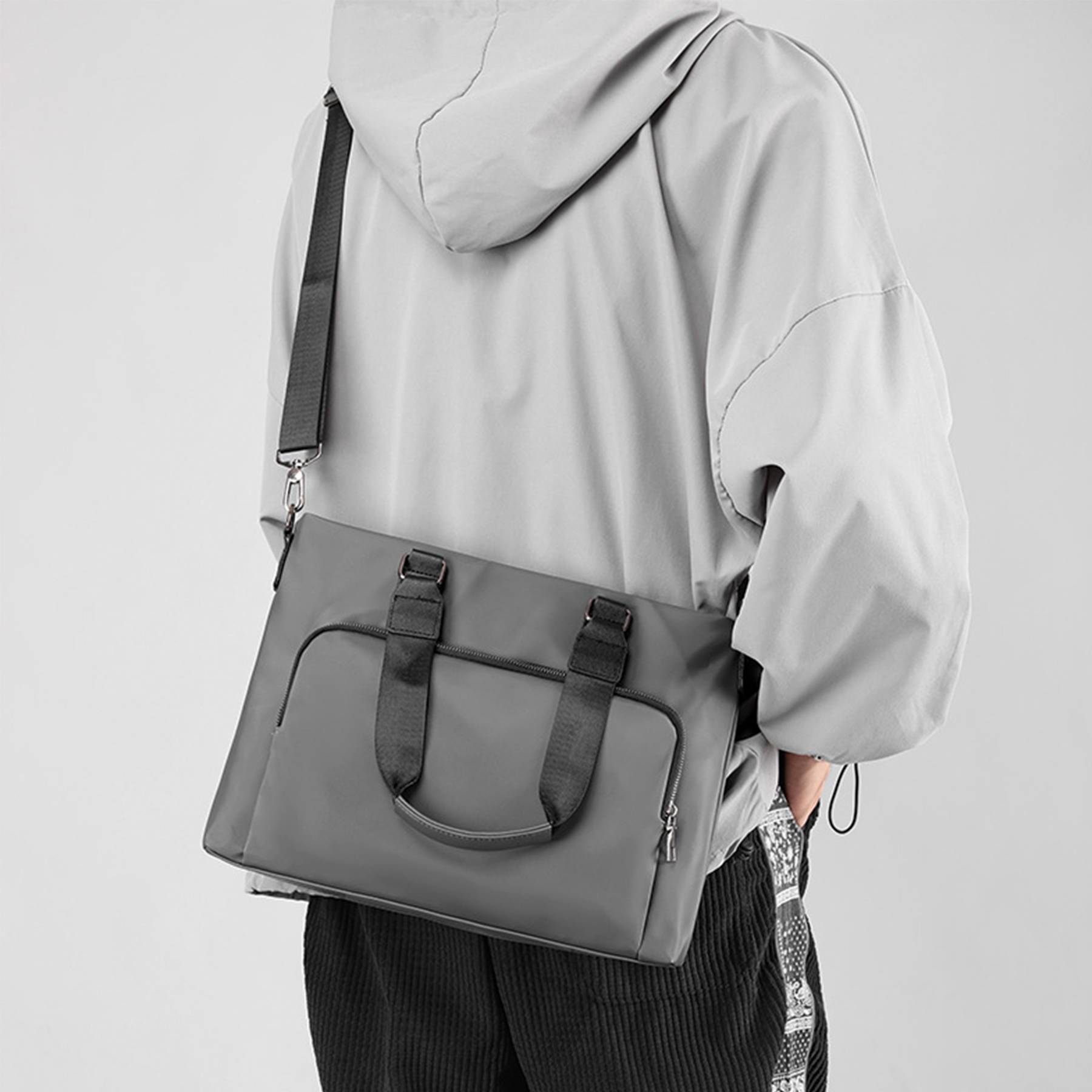 Polyurethane Business Waterproof Laptop Cross-body Bag 2