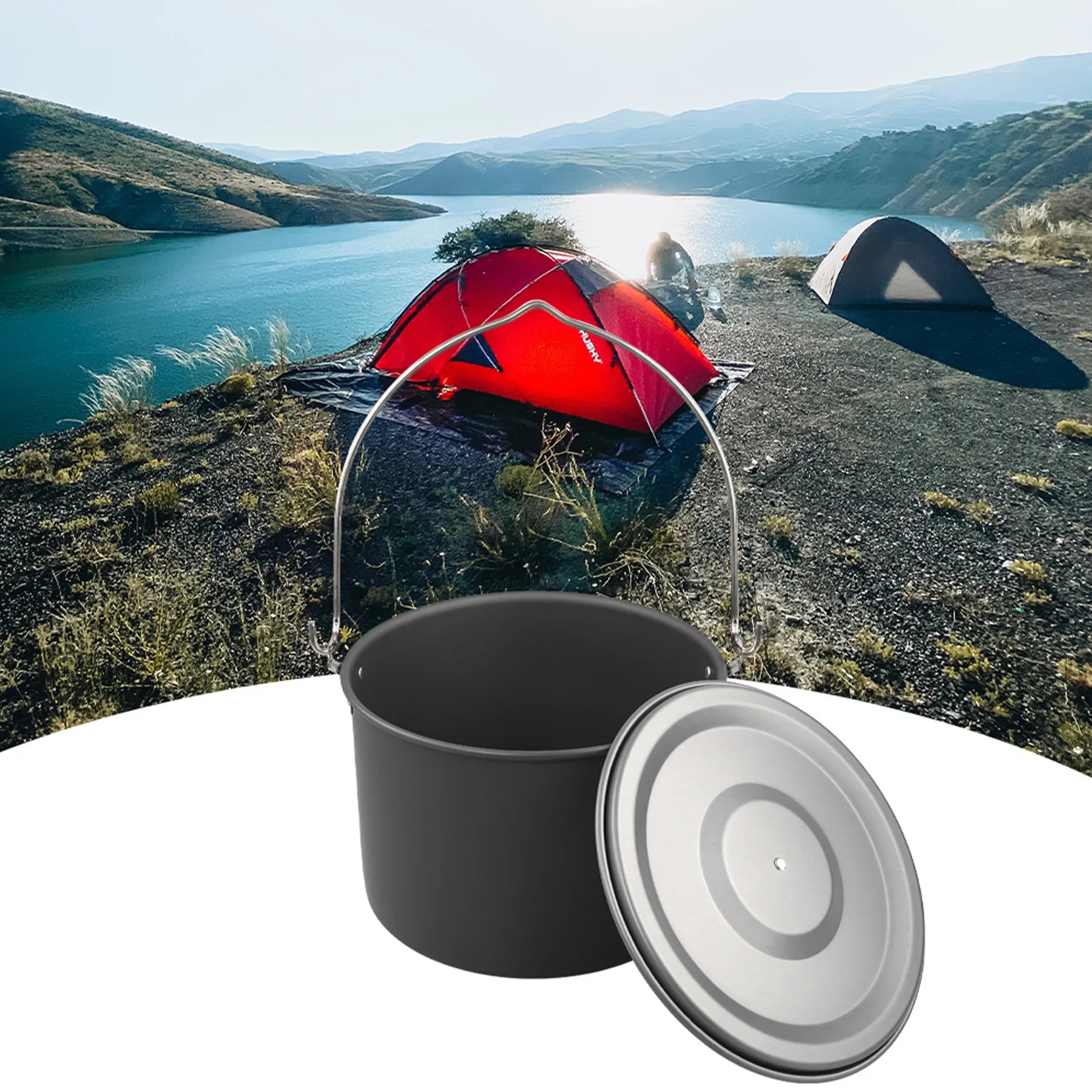 Alloy Outdoor Camping Extra Large Hanging Pot 5