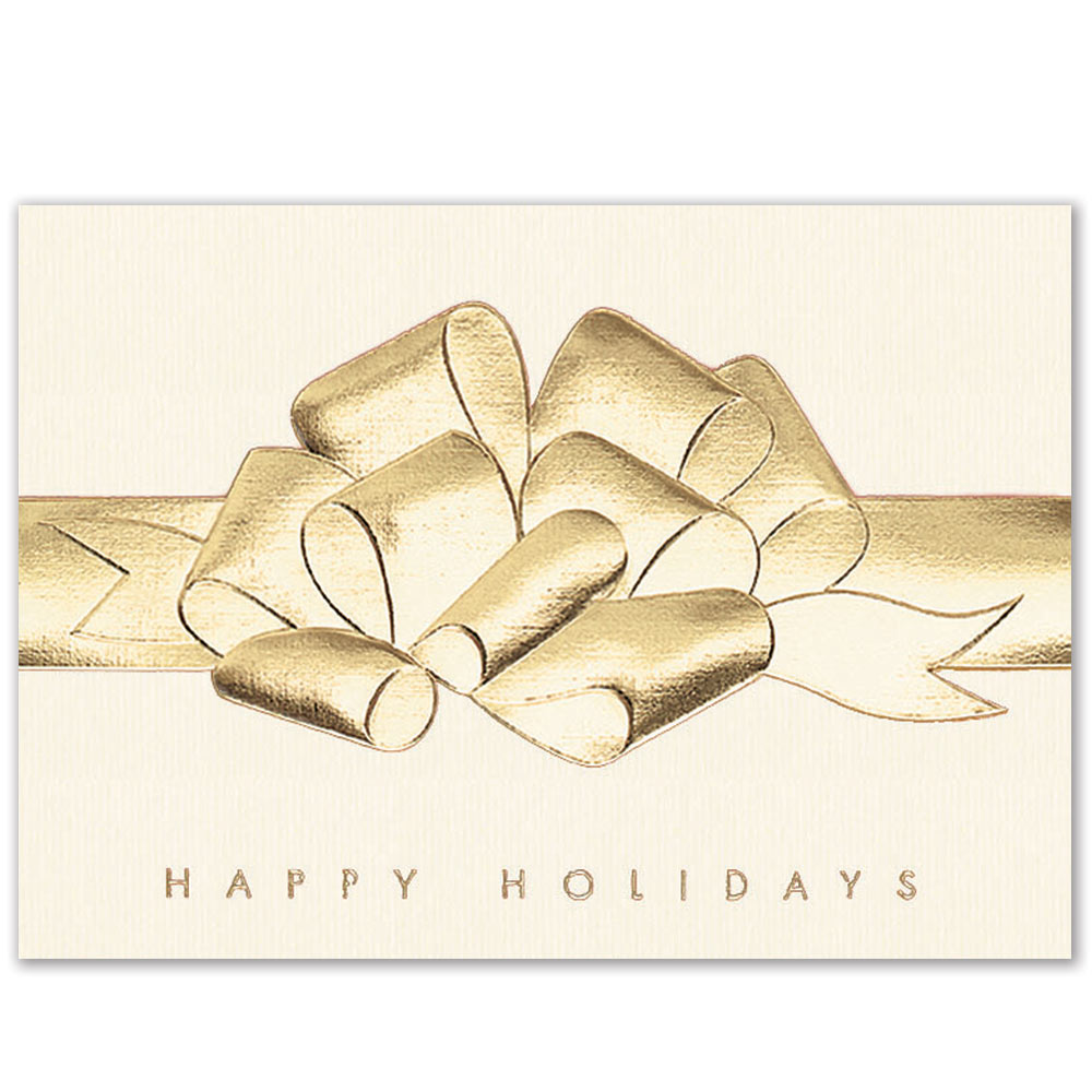 Premium Raised Foil Bow Holiday Greeting Card 1
