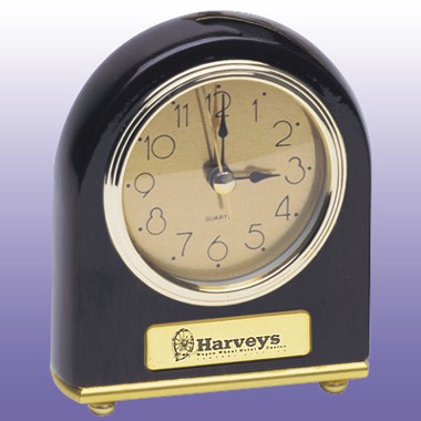 POLISHED BLACK ROSEWOOD CLOCK- ARCH STYLE 1