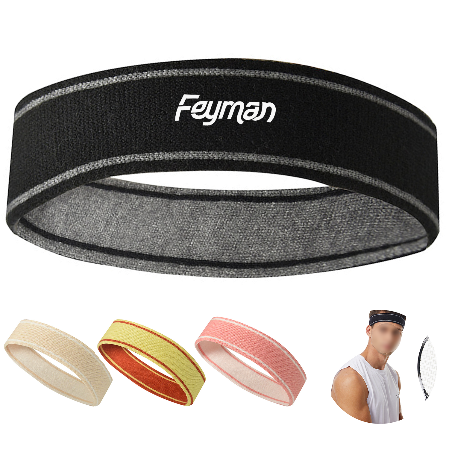 Striped Tennis Sport Headband 2