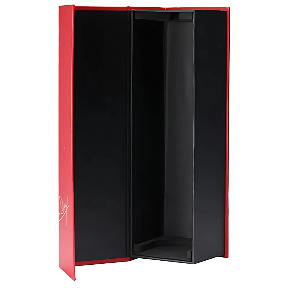 1-Bottle Red Square Magnetic Book Style Wine Gift Box 6
