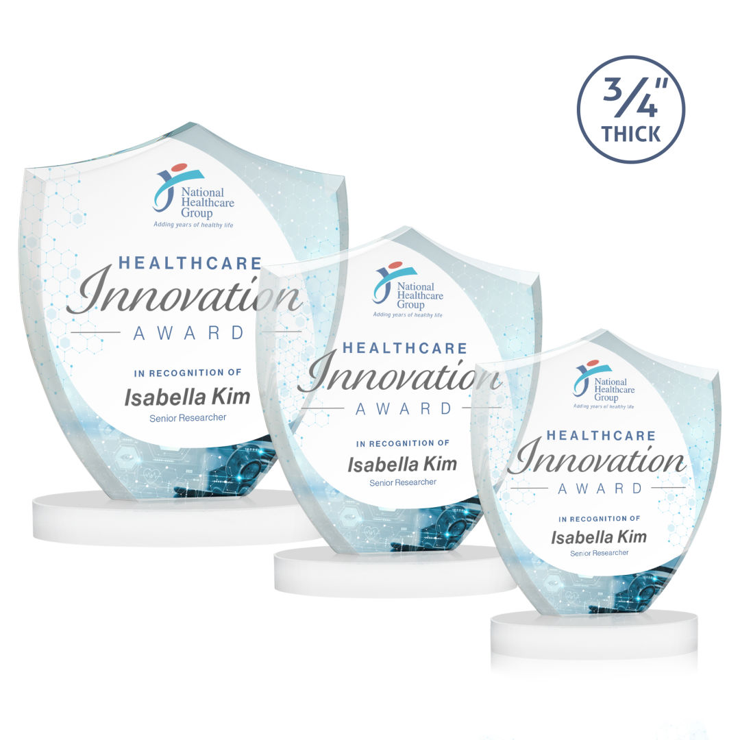 Scudo Shield VividPrint™ Award on Alberton Base - White 2