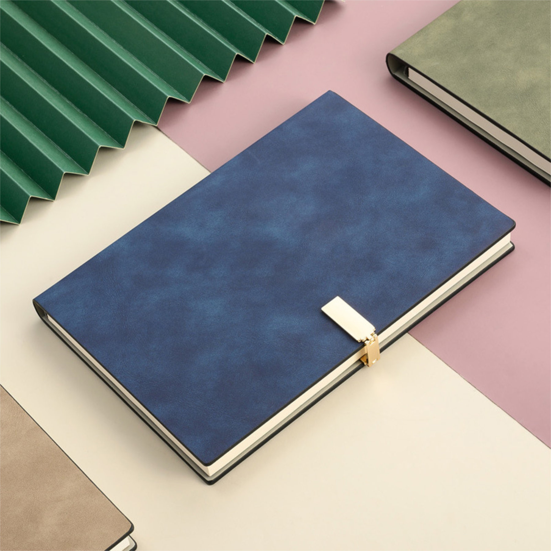 Suede Faux Sheepskin Notebook & Pen 5