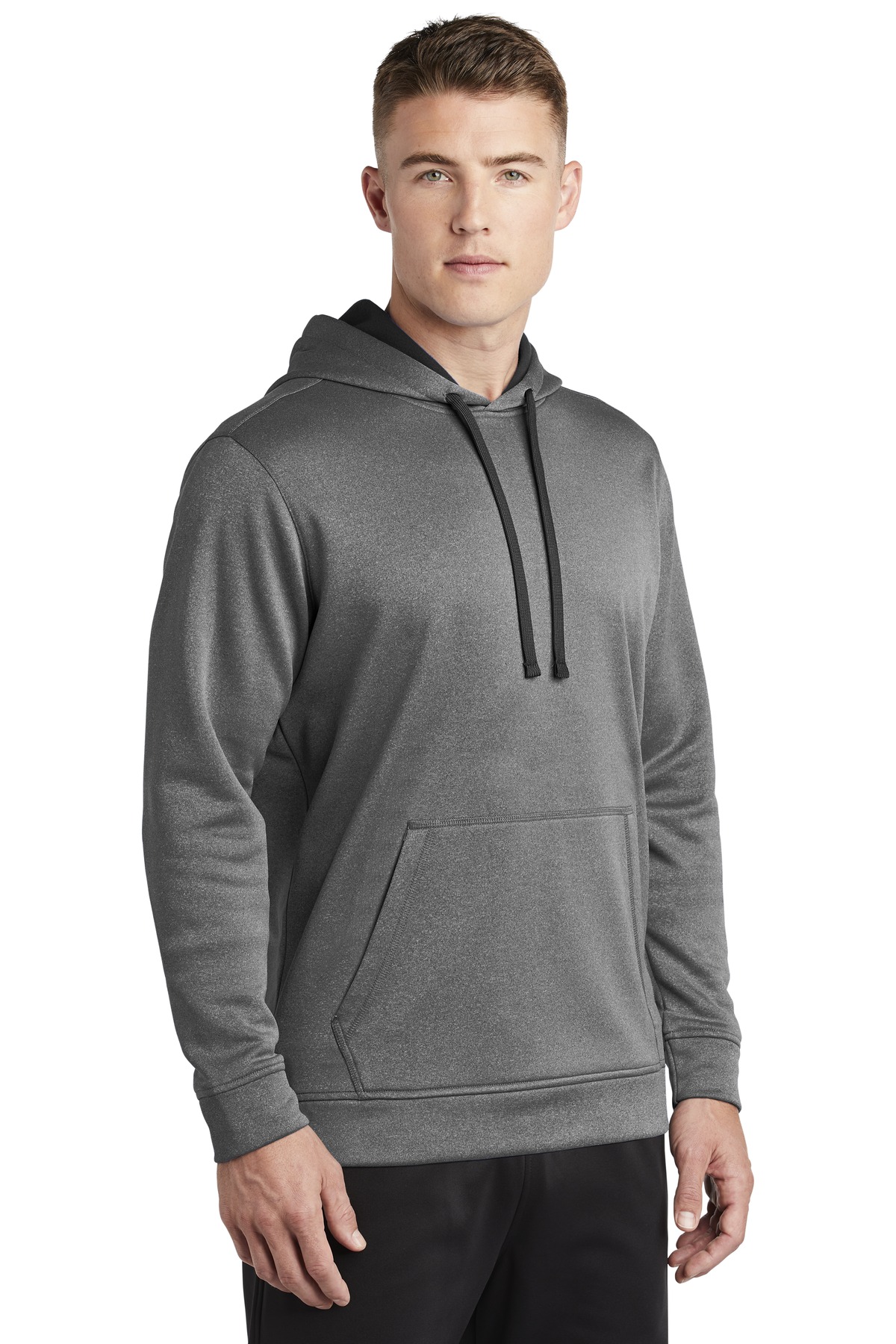 PosiCharge Sport-Wick Heather Fleece Hooded Pullover