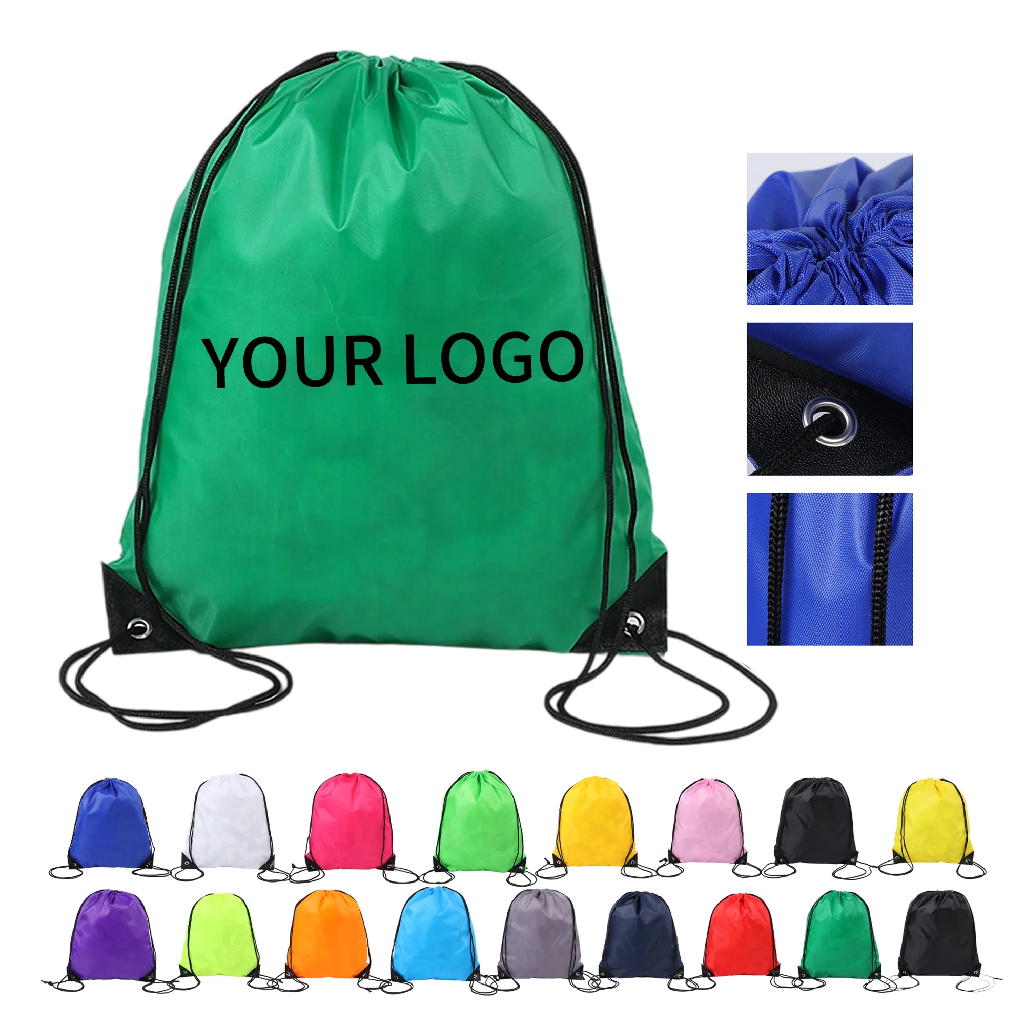 210D Polyester Drawstring Bag Compact and Reusable 1