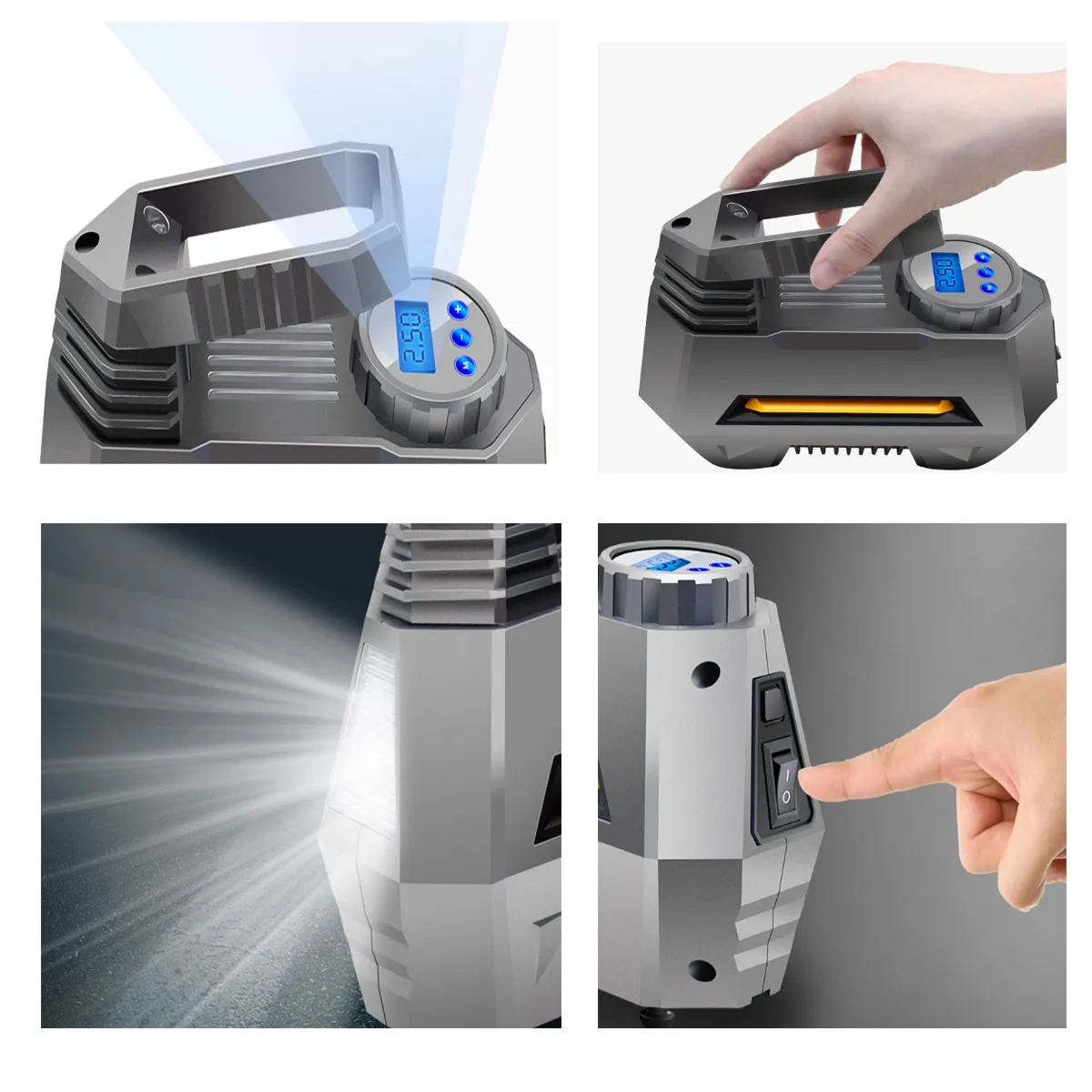 Portable Multifunctional Electric Fast Auto Tire Pump 4