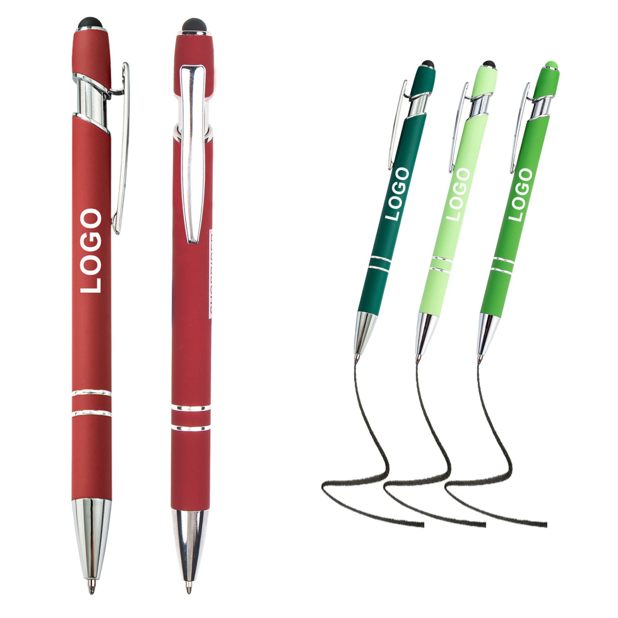 Stylus Tip Metal Ballpoint Pen 2-in-1 Retractable Design 20