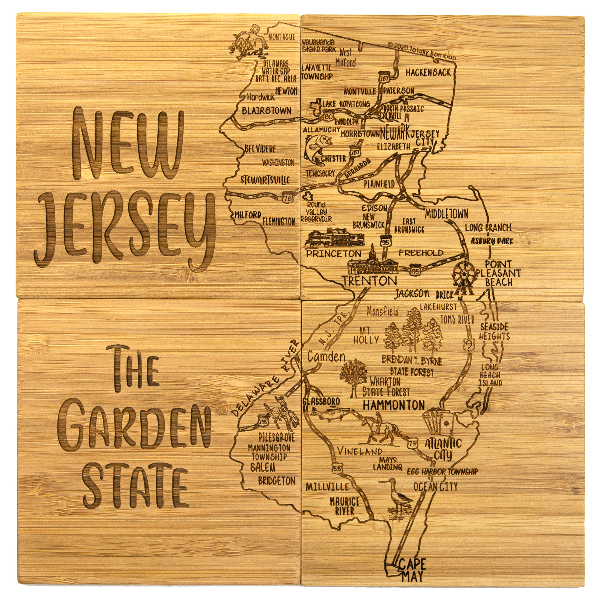 New Jersey Puzzle Coaster Set 2